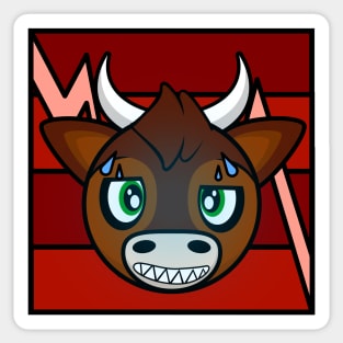 Falling Stocks Bull Delgado Sticker